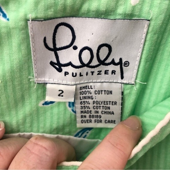 Lilly Pulitzer size 2 vintage green starfish printed sheath mini dress - Picture 2 of 3